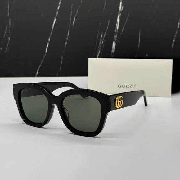 NEW GG1550SK 001 GUCCI BLACK GREY SQUARE WOMEN GUCCI SUNGLASSES - Picture 1 of 12